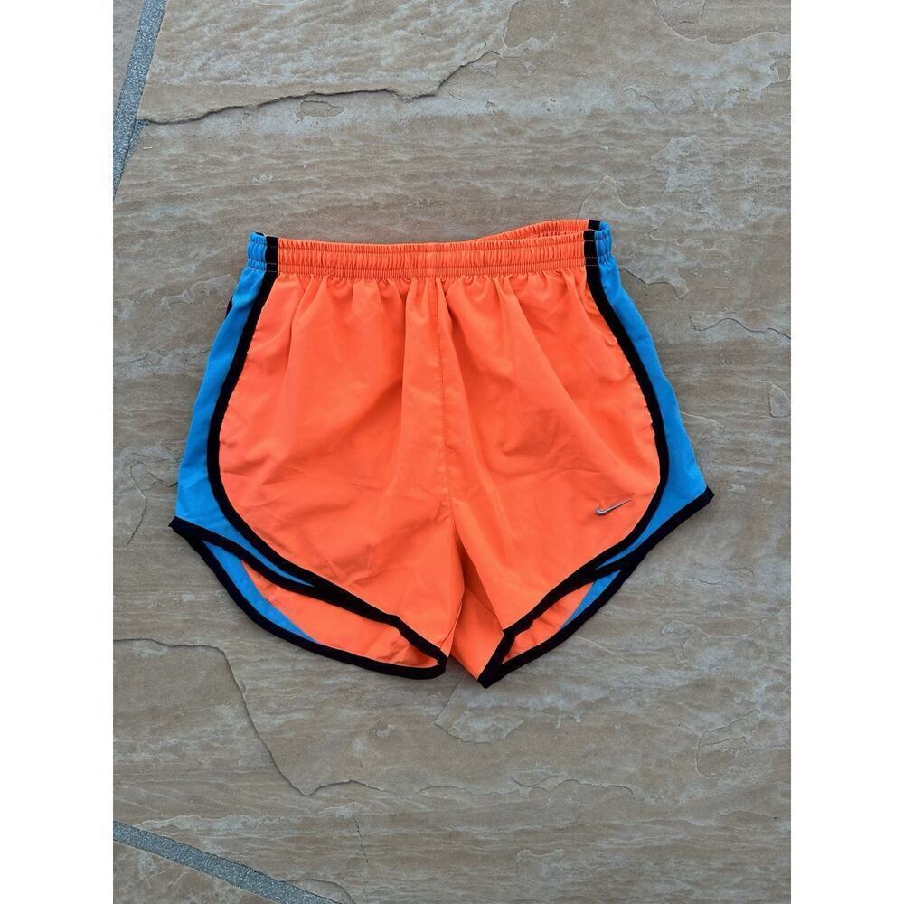 Nike DRI-FIT Women's Tempo Running Athletic Shorts Blue Orange SZ XS Run Jog Gym